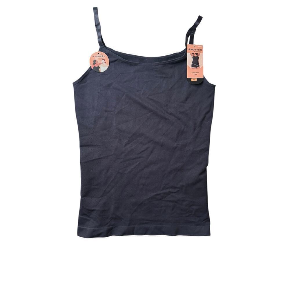 Shapermint NEW Slimming Scoop Neck Cami 3X Black Shapewear Adjustable Straps